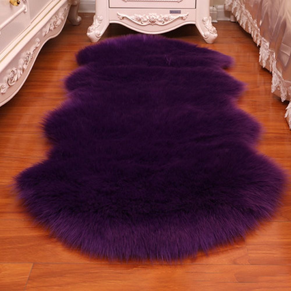 Artificial Sheepskin Long Hair Rugs - Soft Faux Fluffy Shaggy Carpets for Living Room and Bedroom, Non-Slip Home Decor Mats