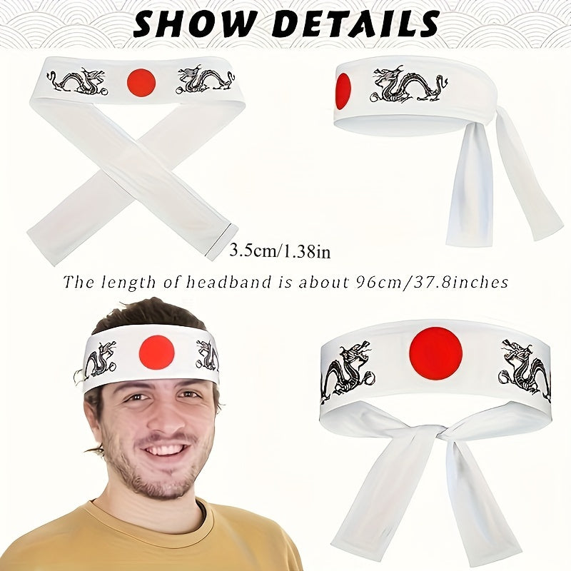 This headband is versatile, serving as both a traditional Japanese headband and a stylish option for sushi chefs and karate enthusiasts. Made from breathable cotton knit fabric, this headband features a drawstring closure for a comfortable fit. Be sure