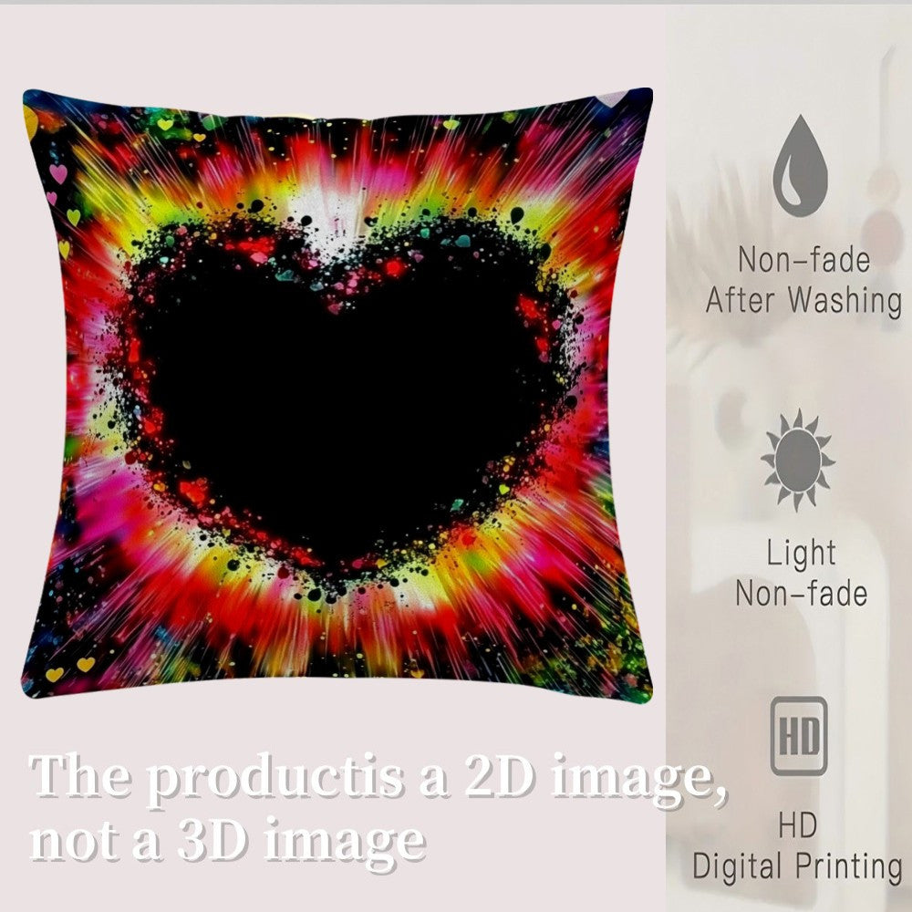 Valentine's Day Flashing Heart Square cushion cover measuring 45.72*45.72cm is the perfect addition to your home decor. This versatile piece can be used to decorate your living room, bedroom, or any other room in your house. It is also a must-have item