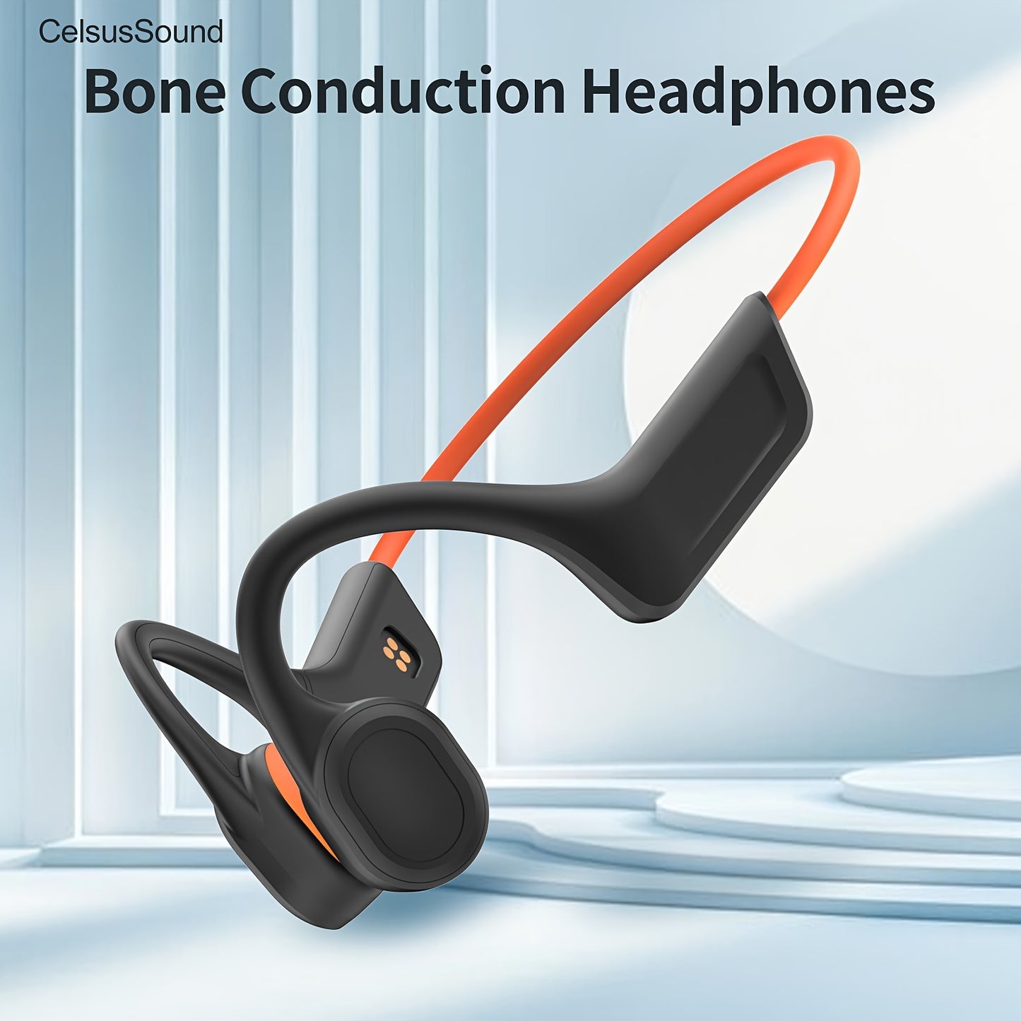 CelsusSound Bone Conduction Headphones BT 5.3 - Ideal for active lifestyles with sweat-resistant, open-ear design, and wireless stereo sound.