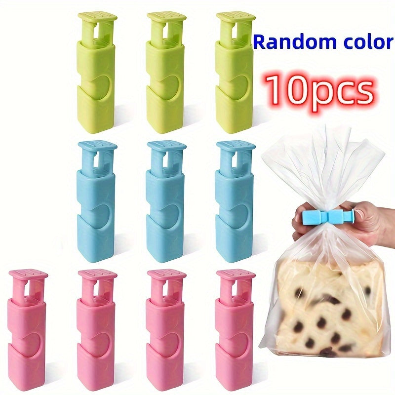 Set of 10 Bread Bag Clips for Sealing Various Food Bags in the Kitchen, Keep Food Fresh and Moisture-proof with these Plastic Sealing Clips