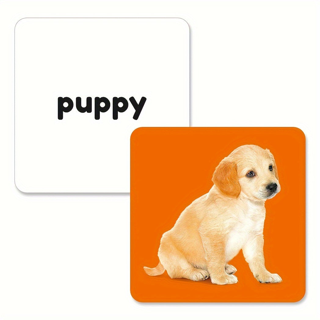 Teeny Baby® Animals Flashcards: 54 Cards featuring Animal Images and English Words for Early Learning.