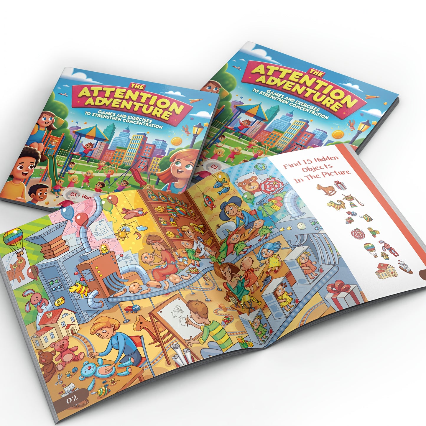 1pc Attention Adventure Activity Book featuring Hidden Objects and Brain Training Exercises, English Language Edition by ZHIDIAN INTERNATIONAL, Published 2024-05-01.