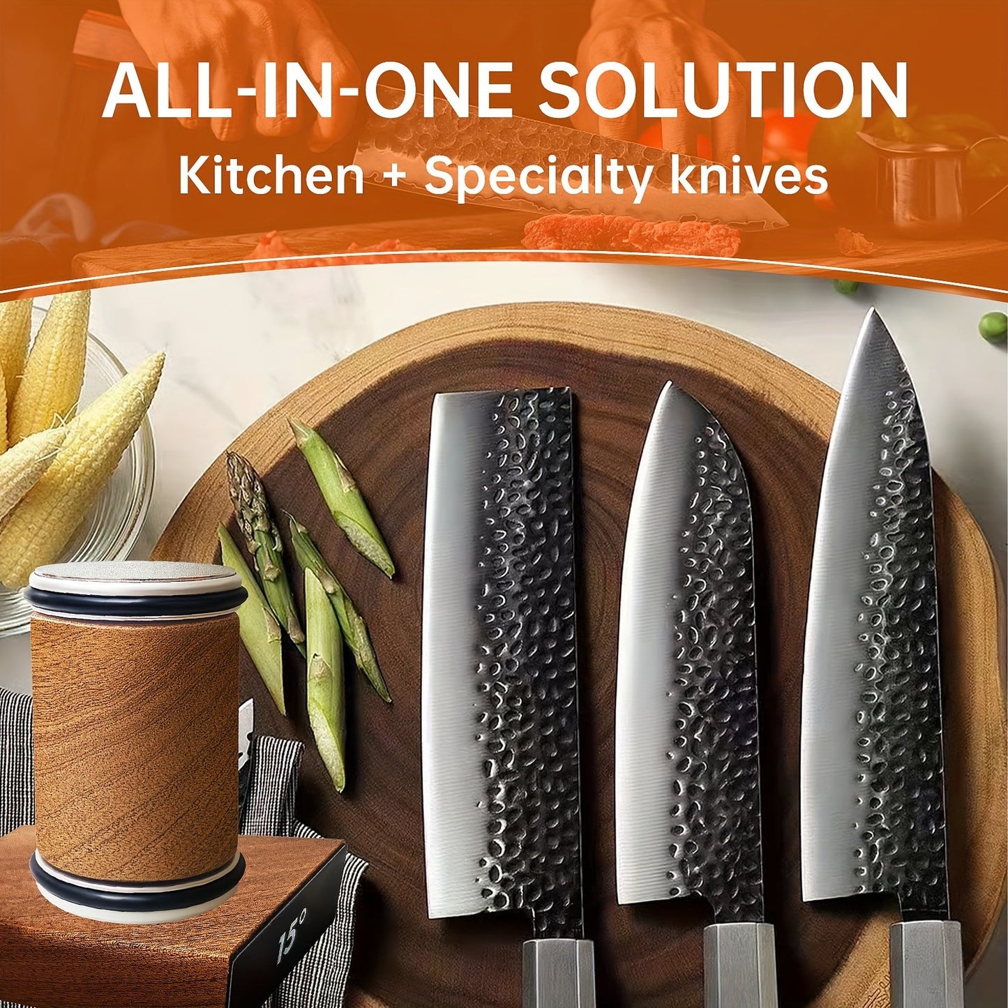 Get the 1-piece Rolling Knife Sharpener Kit for easy sharpening at 15 & 20 degree angles. Ideal for home kitchens, restaurants, and food trucks.