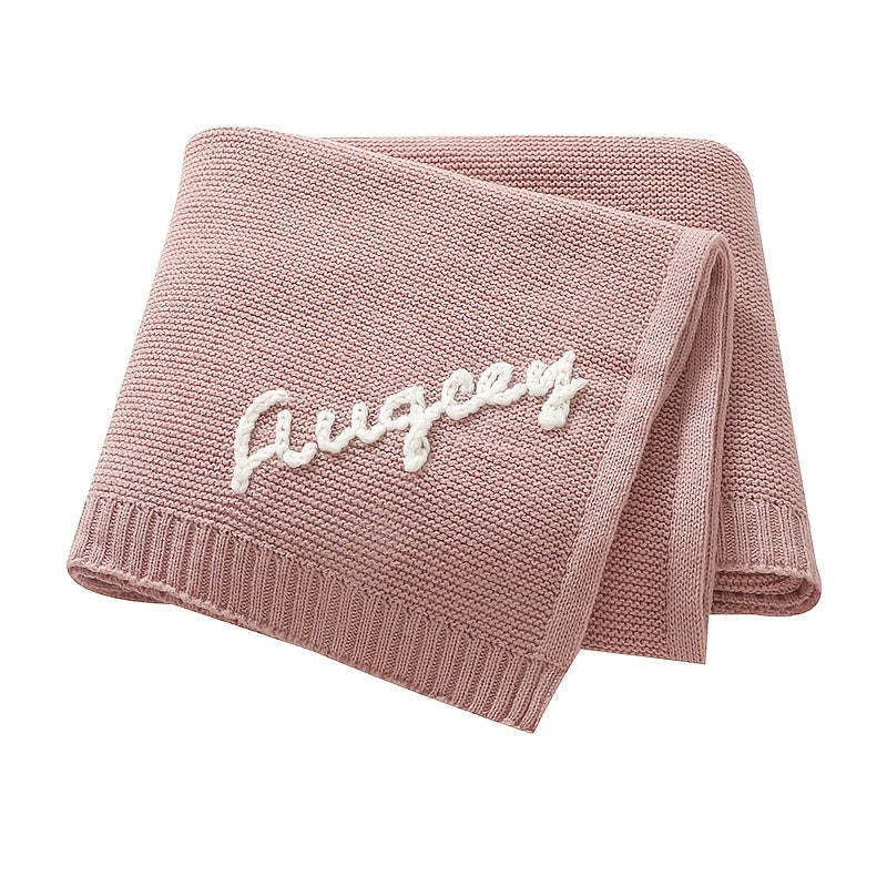 Customize your own name blanket with this soft and cozy acrylic knit blanket. Measuring 100*80cm, this blanket is perfect for all seasons. Give this unique woven blanket as a special gift for anniversaries or birthdays.