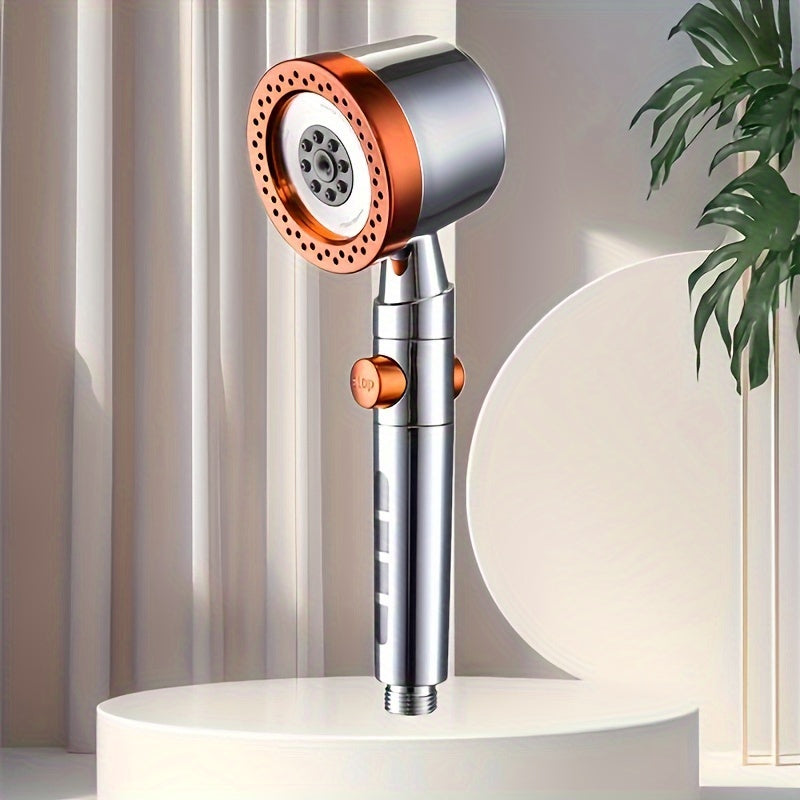 A luxurious handheld shower head with 5 water flow modes and filtration, perfect for a Valentine's Day gift.