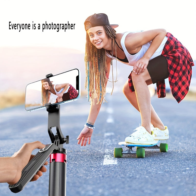 HKXYK 1pc Selfie Stick Tripod with Wireless Remote and 360° Rotatable Phone Stand, Universal Connector, Portable Aluminum Tripod for Video Recording and Live Streaming, Rechargeable Battery