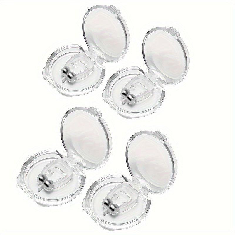 4pcs Anti-Snoring Nose Clips with Independent Packaging for Better Breathing