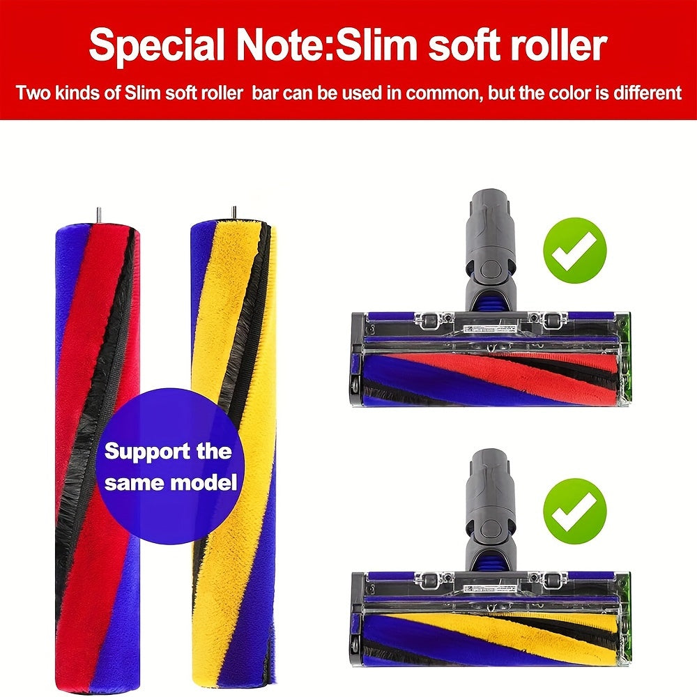 Soft brush roller bar replacement for Dyson V12Slim, V15Slim, V8Slim, V10Slim, SV18, SV20, SV22 vacuum cleaner - soft roller accessories - 1 piece.