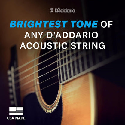 Acoustic guitar strings made of 80/20 bronze for six-string guitars, providing a rich, bright sound and excellent projection - Model EJ10-3D, extra light gauge 10-47.