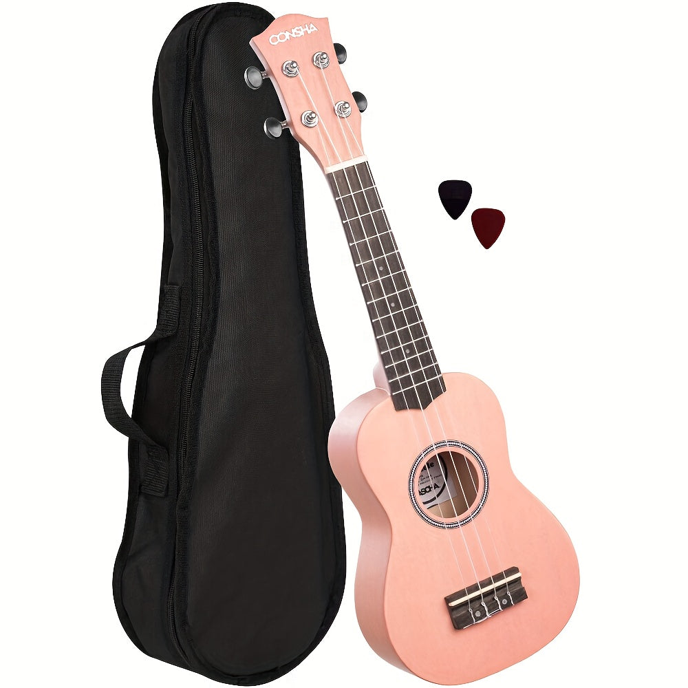 21-Inch Soprano Ukulele for Music Beginners with 4 Strings