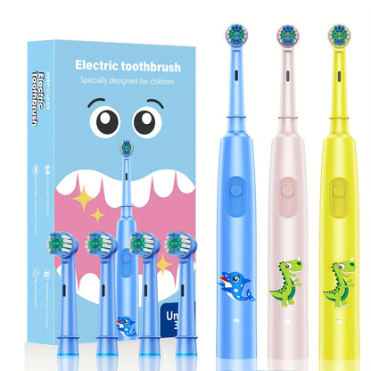 Youth electric toothbrush with 3 modes, USB rechargeable, and soft bristles for deep cleaning.