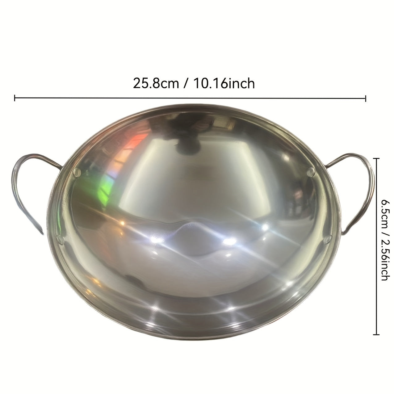 Durable Stainless Steel Wok with Dual Handles - Ideal for Seafood, Lobster, and Soups | Round Bottom Design | Suitable for Home, Restaurant, and Outdoor Camping | Easy to Clean and Built to Last