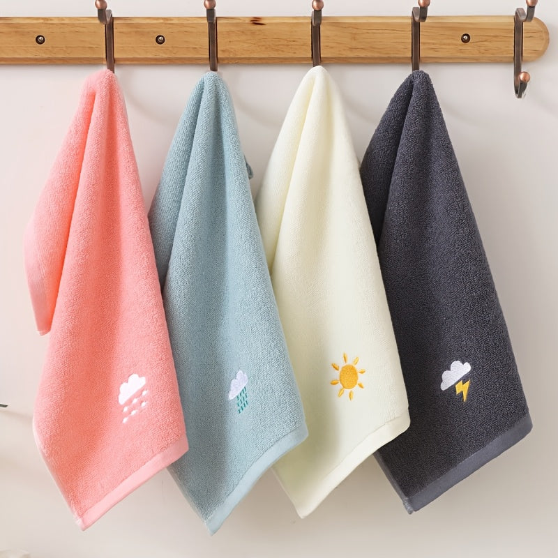 Bohemian style embroidered cotton towel, soft and absorbent, made of 100% knit cotton fabric with weather embroidery. Suitable for babies and kids.