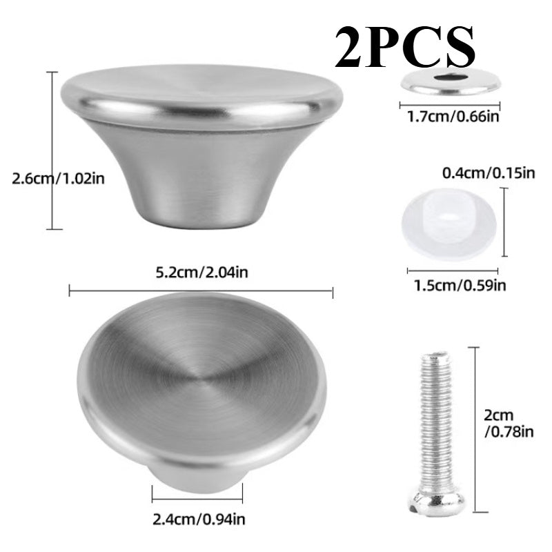 Set of 2/4 Stainless Steel Replacement Knobs for Oven Cookware - Fits Universal Pot Lids and Lodge & Cast-Iron Lids - No Power Required Kitchen Tool - Strong and Long-lasting Cookware Accessory