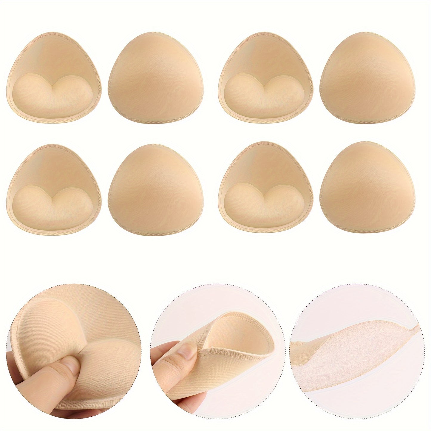 4 pairs of invisible anti-convex chest enhancer pads for women's lingerie and underwear.