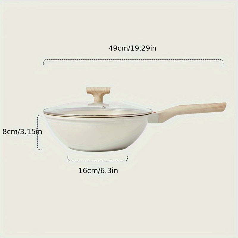 Ceramic Non-Stick Frying Pan - 28cm - Ideal for Stir-Frying Vegetables and Steak - Suitable for Gas Stoves and Induction Cooktops