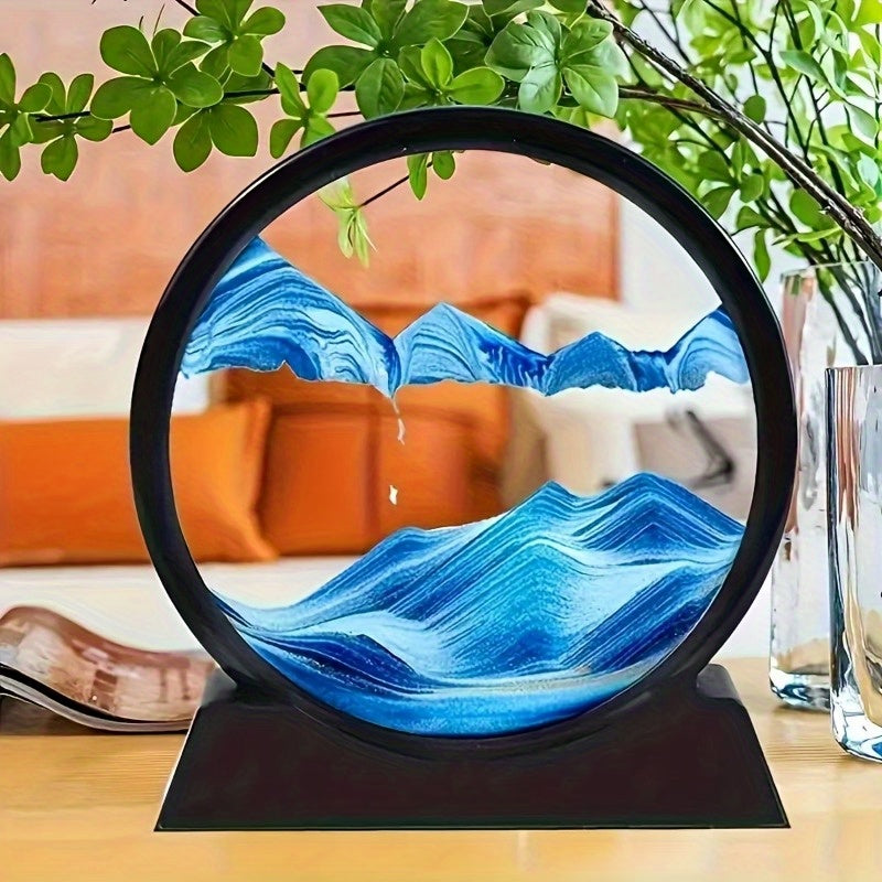 Dynamic Sand Art Dome - Glass tabletop decor for home and office, suitable for indoor and outdoor use without power.