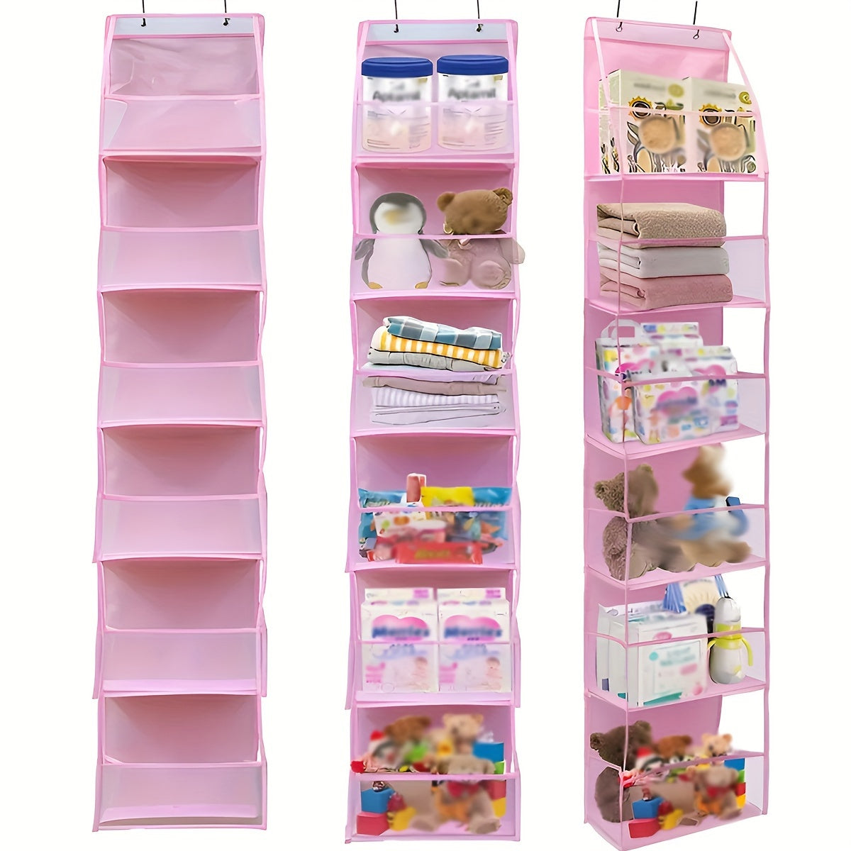 Durable Polyester Hanging Storage Bag for Toys, Snacks & Diapers with Over-the-Door Organizer