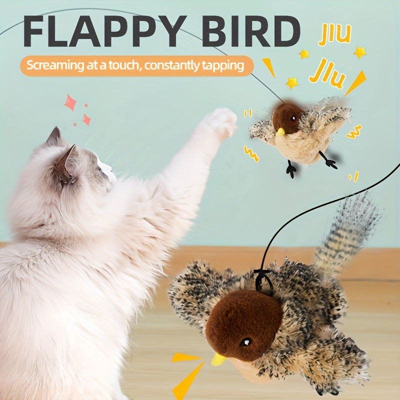 Upgraded USB charging fan with artificial feather wings for cats and dogs