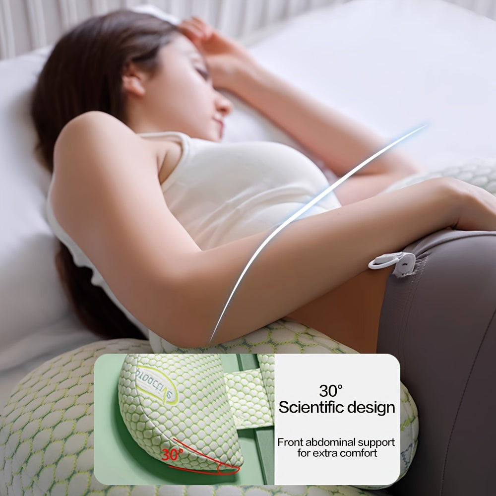 Maternity Pillow with Adjustable & Removable Cover - Soft Full Body Pregnancy Cushion with H/U Shape Convertibility for Back, Belly & Leg Support - Perfect Gift for Expectant Mothers