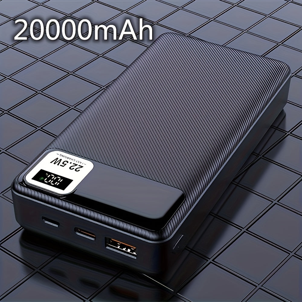 20,000mAh fast charger power bank with PD20W and USB22.5W capabilities.