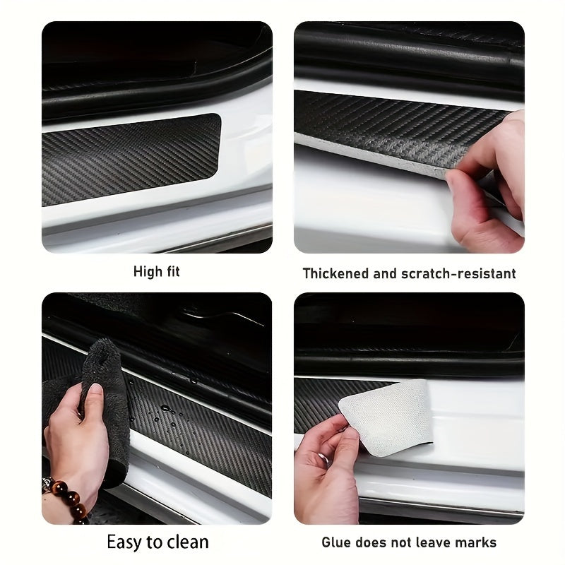 9pcs Carbon Fiber Car Door Sill Guards for All Vehicle Models