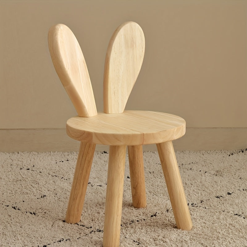 Adorable Rabbit Ears Creative Wooden Stool - Perfect for Changing Shoes, Room Decor, and More