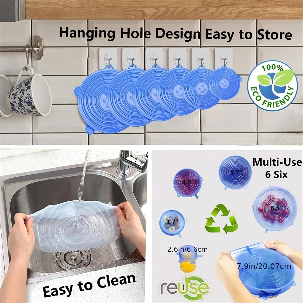 Get 2 Sets of Durable Silicone Stretch Covers - Reusable, Keep Food Fresh, Microwave Safe, Easy to Clean - Suitable for Most Containers