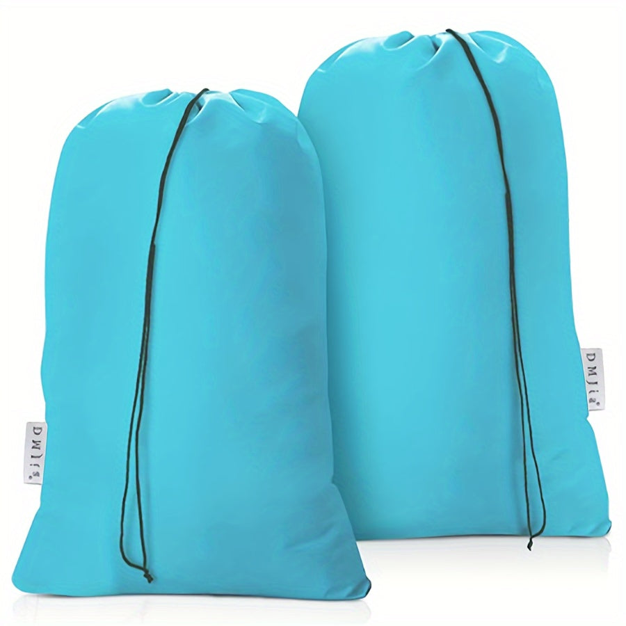 Two large laundry bags with drawstring measuring 59.94x89.92cm. These washable bags are designed to keep dirty clothes organized, making them perfect for home and travel use. The adjustable feature makes them suitable for most scenes, providing