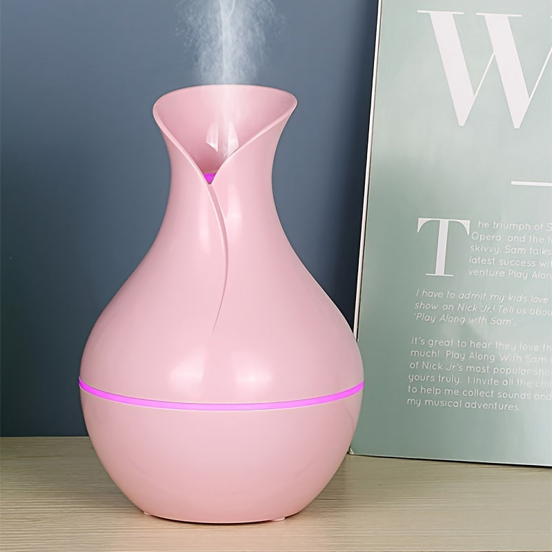 YAIAWISU USB Ultrasonic Air Humidifier with Essential Oil Diffuser, 7 Color LED, Quiet Mini Cold Mist, USB Powered - Ideal for Single Room use in Office, Home or Bedroom.