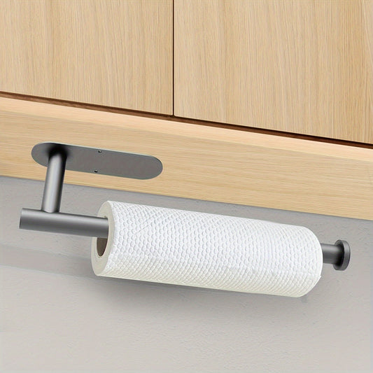 This versatile paper towel holder is made of durable stainless steel and can be easily mounted on the wall in your kitchen or bathroom. It offers the choice of either self-adhesive or drilling installation under your cabinet, providing a convenient