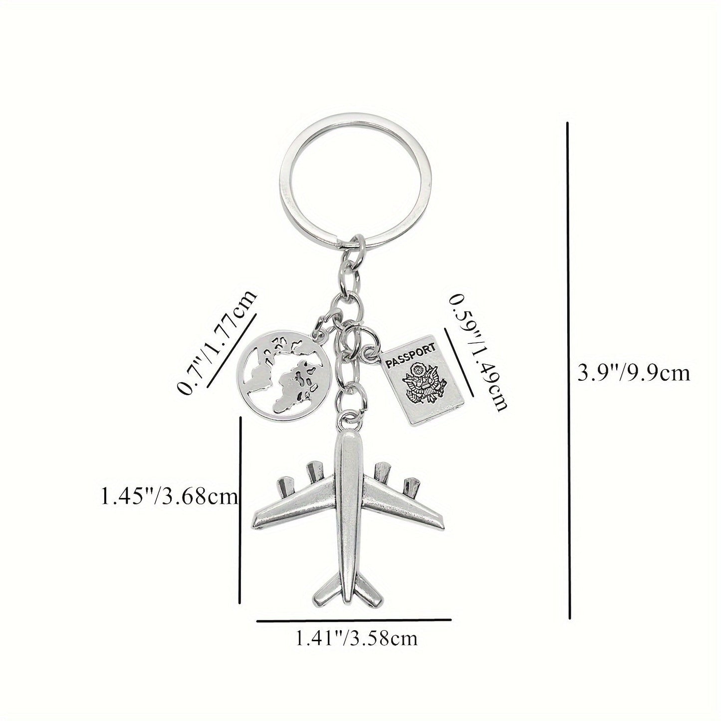 Collection of 20 Earth-themed Airplane Keychains, featuring Pilot design, Travel Airplane Pendant, and Traveler Keychain - Perfect for Travel Enthusiasts!