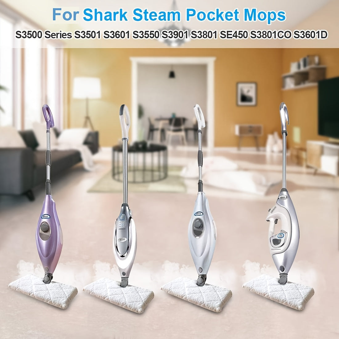 Replacement microfiber pad for the Shark Steam Pocket Mop, compatible with S3500 Series and other models.