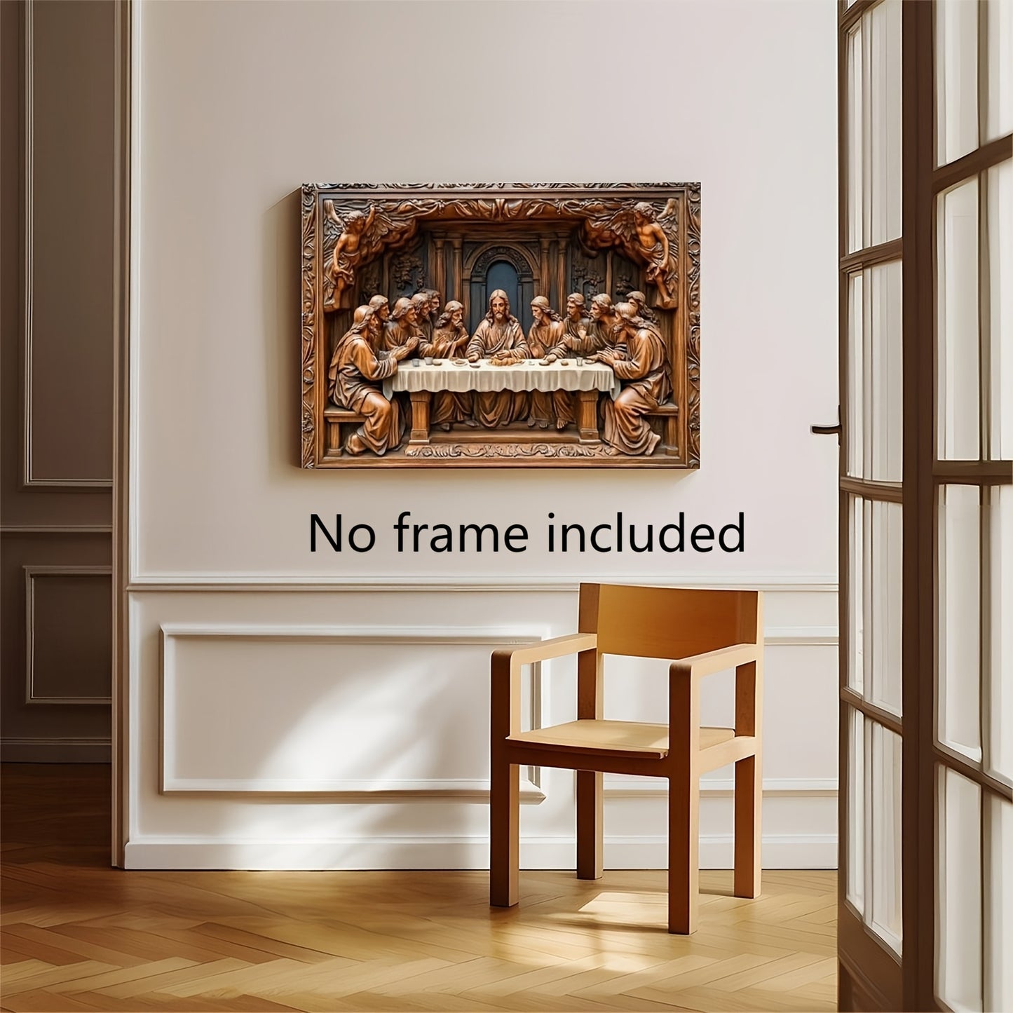 Last Supper poster for room decoration in wooden frame canvas print. Ideal for living room or bedroom.