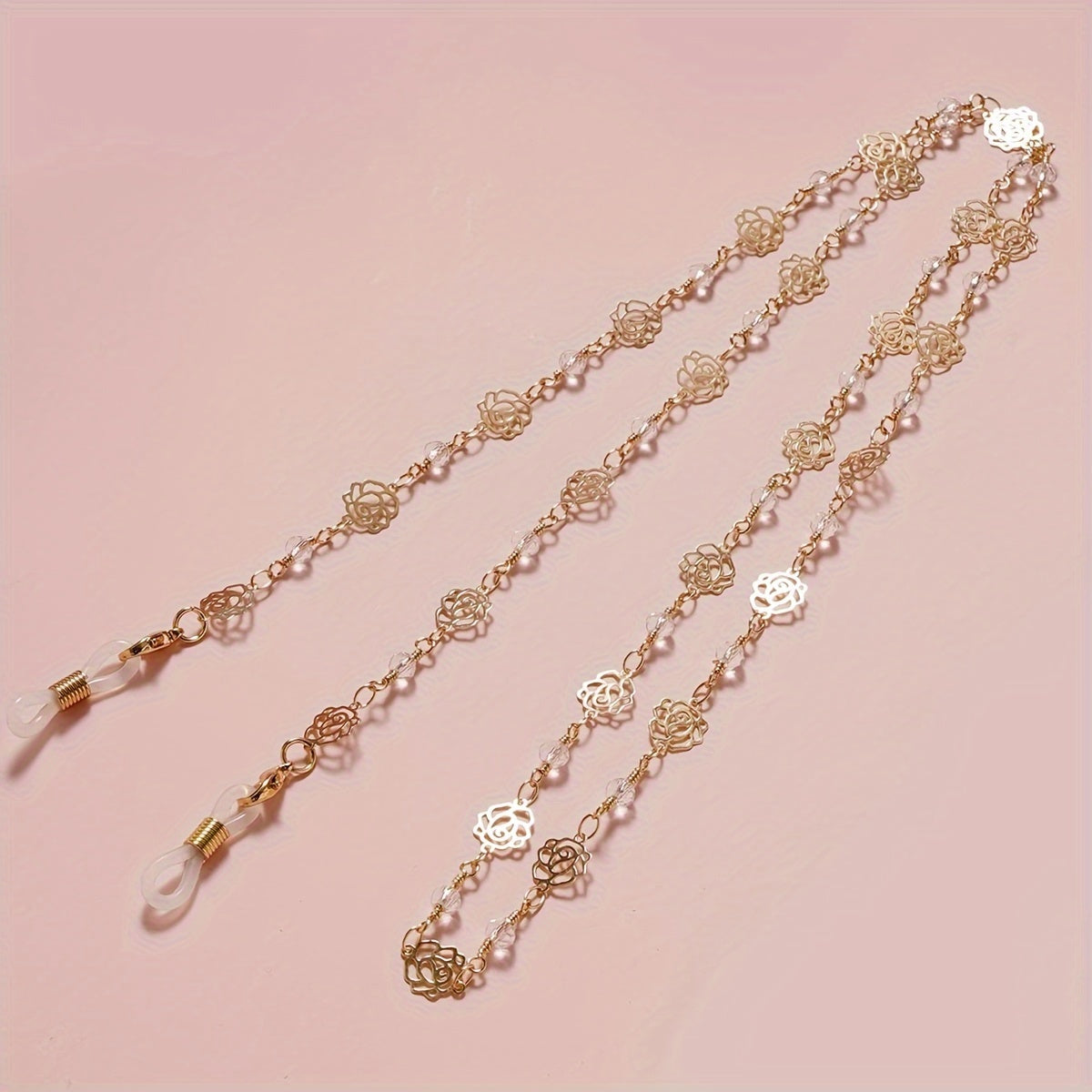 Vintage Rose Eyeglass Chain: Stylish Strap to Secure Eyeglasses Around your Neck and Hold your Mask in Place