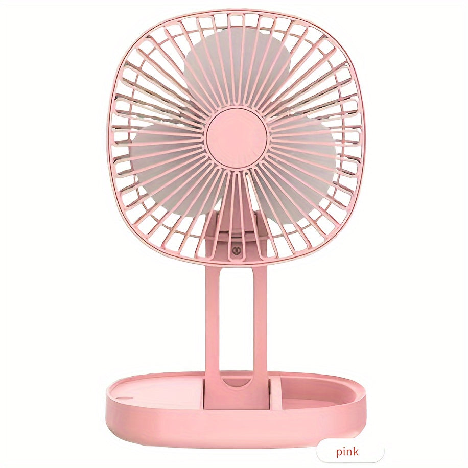 Portable Pedestal Fan: This foldable standing desk fan is perfect for on-the-go use. It features a 1200mAh rechargeable battery, and can also be used as a spray and fragrant fan. The telescopic design allows for 3 different speeds, as well as a timer