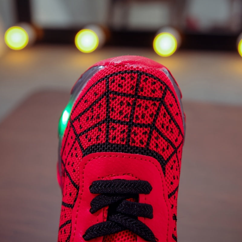 New Spring And Autumn Light-Up Running Shoes in Sizes 21-36 for Boys And Girls featuring LED Flashing Sneakers with Mesh Design.