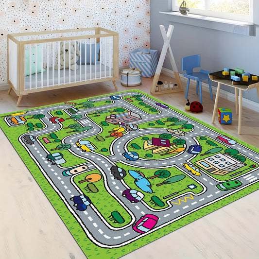 Large Cute Cartoon Pattern Game Area Rug for Living Room Bedroom and Game Room, Non-Slip Floor Mat, Home Decor