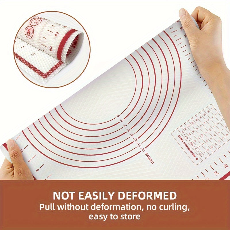 Multi-functional Baking Mat for Pastries and Dough - Made from Food-Safe EVA, Ideal for Pizza, Cakes, and BBQs - Comes in 2 Convenient Sizes (60.2x40.89cm & 70.18x50.98cm) - Must-Have Kitchen Tool