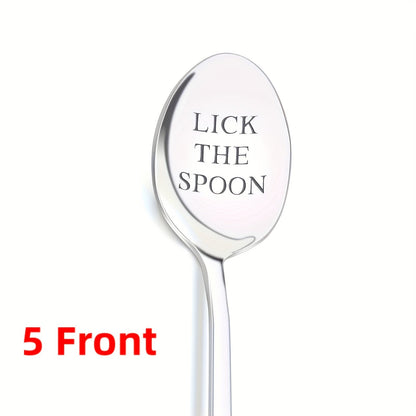 Stainless Steel Spoon with Mirror-Polished Engraving - Perfect for Coffee, Ice Cream, or as a Funny Gift for Birthdays, Weddings, Anniversaries, or Christmas.