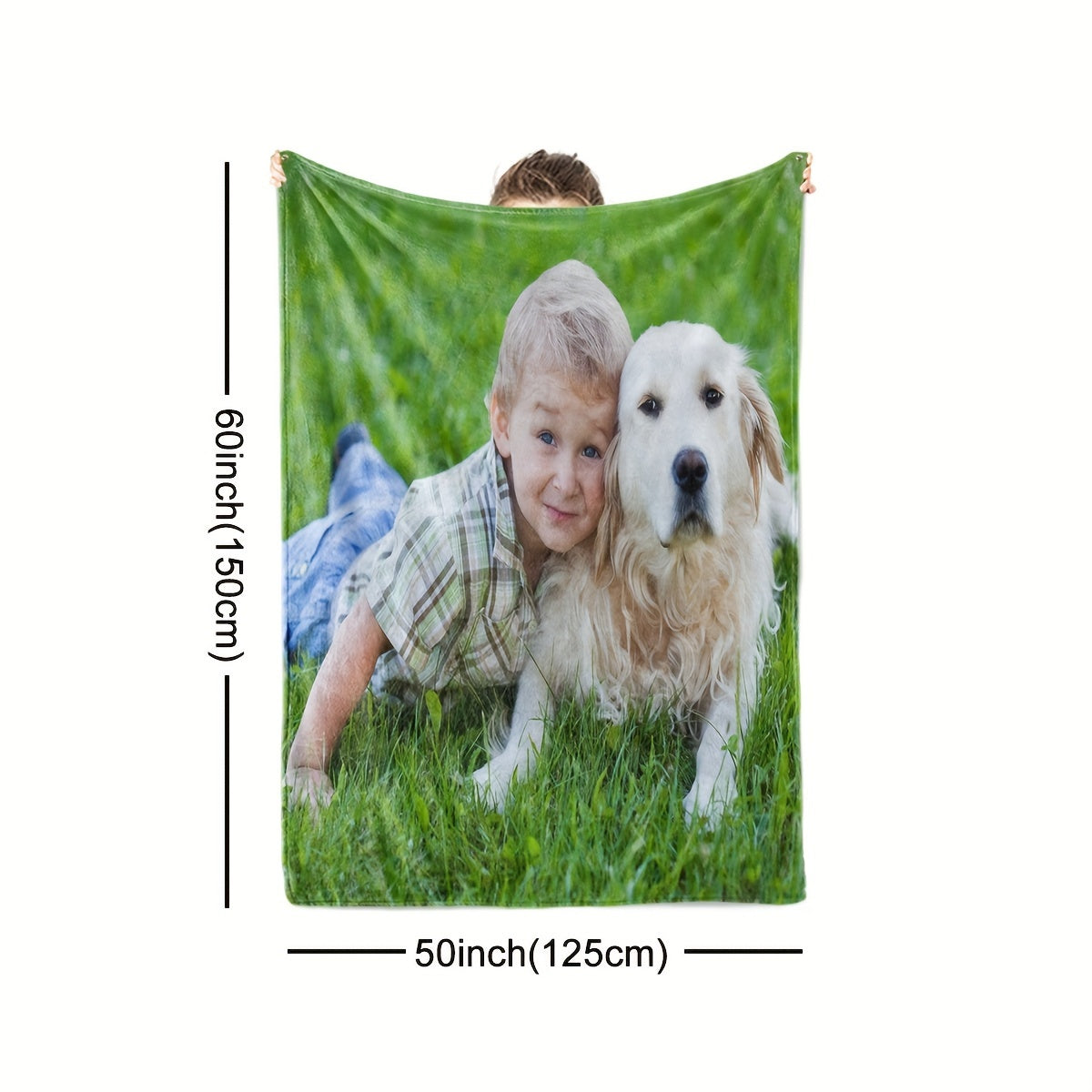 Customize your own 280g Flannel Blanket with personalized family and couple photos. This soft and cozy all-season throw is breathable, tear-resistant, and machine washable.