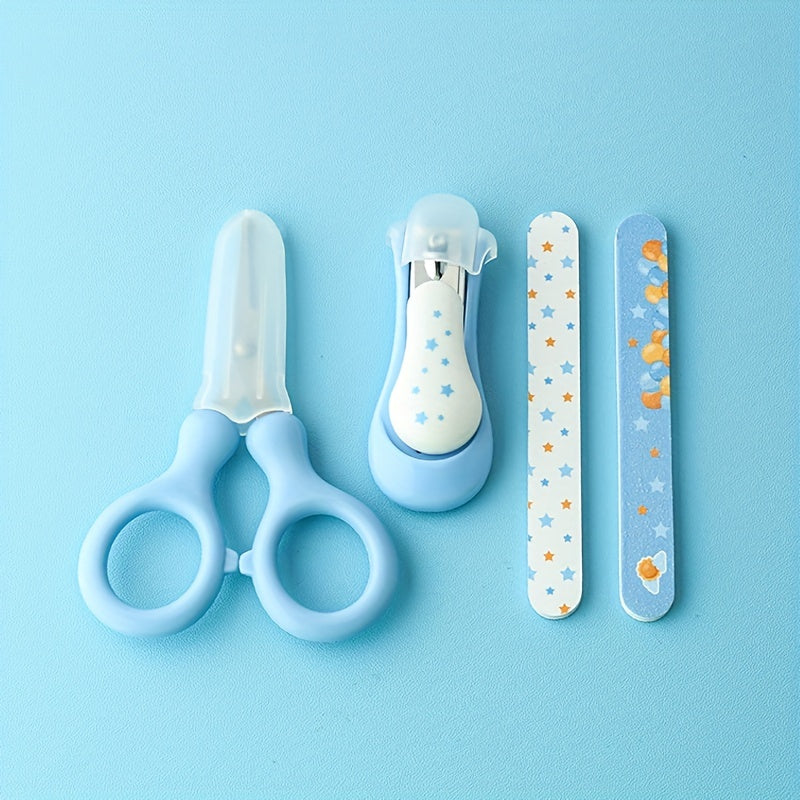 Set of 4 Baby Nail Clippers - Ideal for Baby Boys & Girls, in Blue. A Perfect Gift for Christmas, Halloween, or Thanksgiving Day