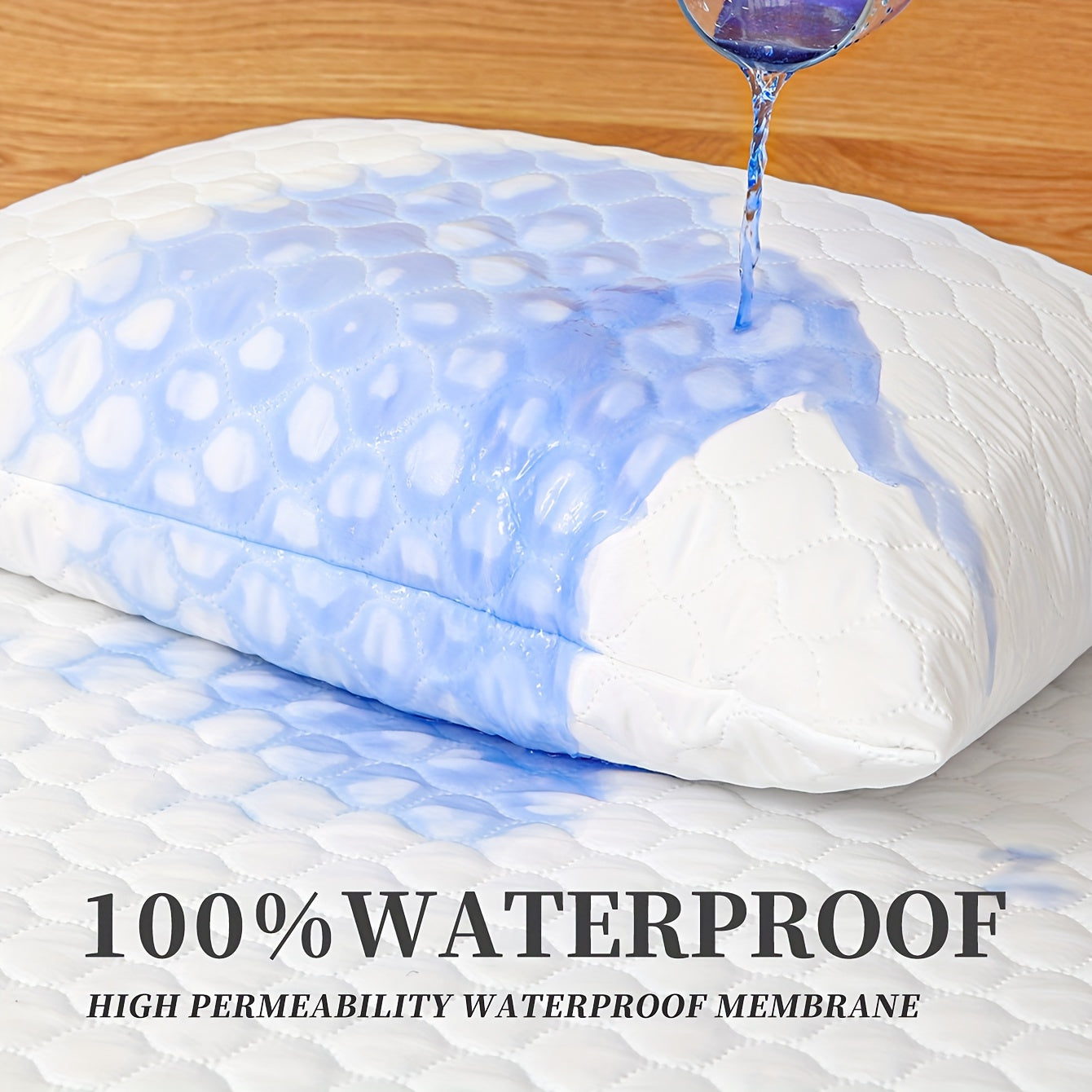 Get double the protection with our 2-Pack of Hypoallergenic Pillow Protectors. Made from 100% polyester, these waterproof and breathable covers are machine washable for easy care. The sanded fabric feels soft against your skin, and the zip closure