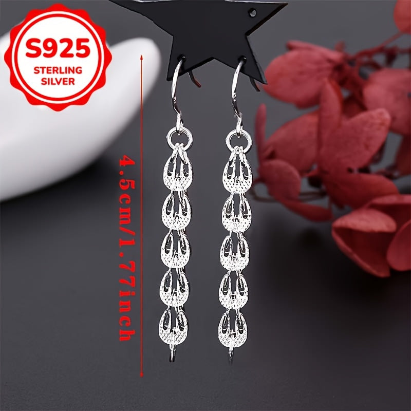 LULUBRO S925 Sterling Silver Elegant Boho Style Feather Dangle Earrings with Hypoallergenic Ear Hooks. Perfect for daily wear or festivals, as well as women's date night or party jewelry. Makes a wonderful Valentine's or birthday gift, weighing 4g.