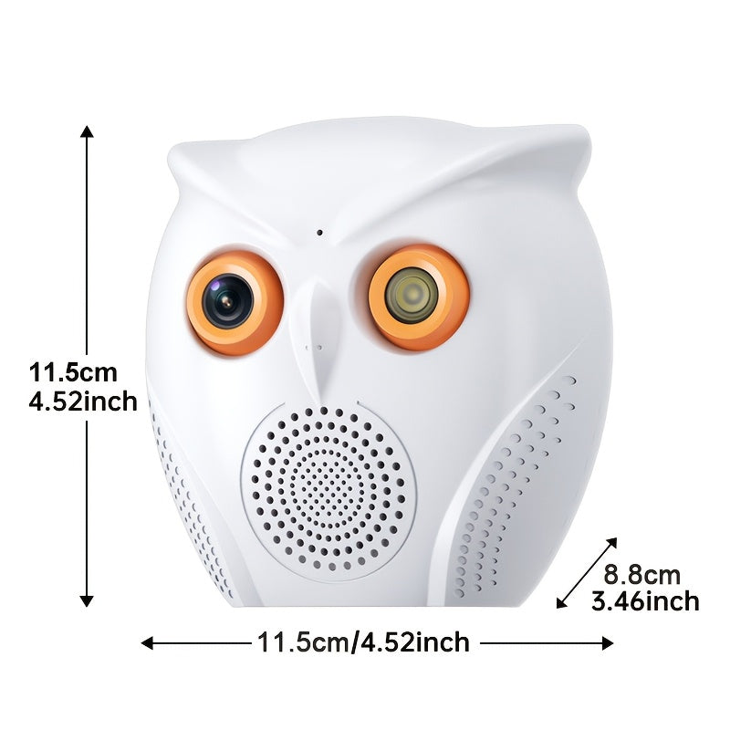 Get the 1pc Owl-Shaped WiFi Security Camera for indoor monitoring. This smart camera features night vision, 1080p HD resolution, and is USB powered. It is also compatible with smartphones, easy to install, and does not require batteries.