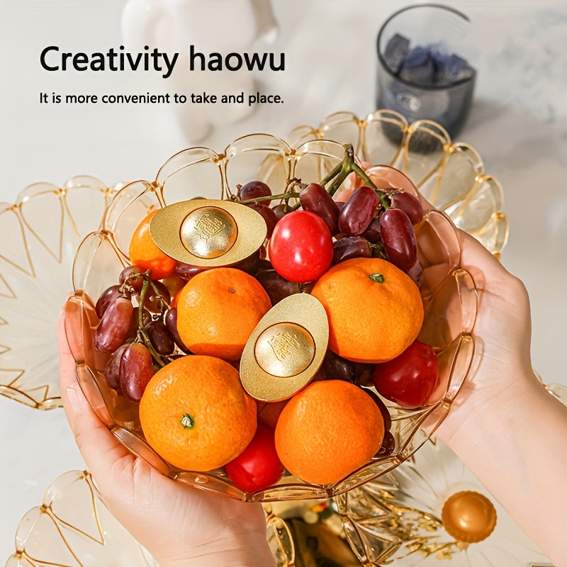 Multi-layered plastic fruit and snack tray platter suitable for various occasions, by Faridabio.