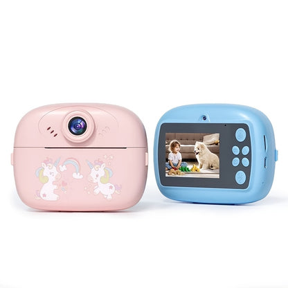 Youth HD Dual-Camera Digital Toy - DIY Photo & Video, Games, Print Mode - Pink/Blue, USB Rechargeable