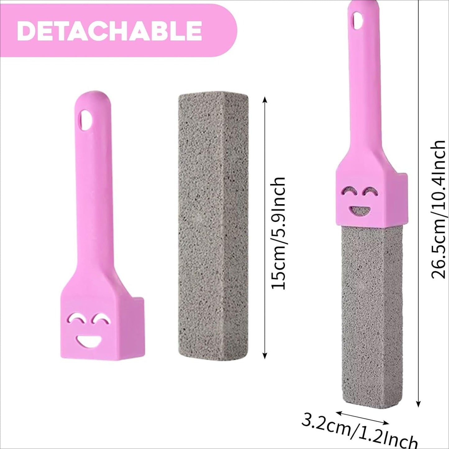 Long-Handle Pumice Stone Toilet Brush with Innovative Design - Easily Removes Stains and Scales, Reaches Every Corner for Superior Bathroom Cleaning