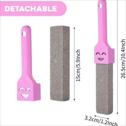 Long-Handle Pumice Stone Toilet Brush with Innovative Design - Easily Removes Stains and Scales, Reaches Every Corner for Superior Bathroom Cleaning